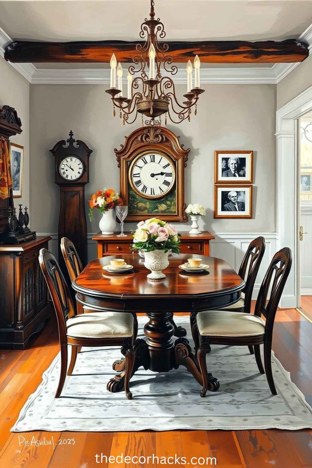  Farmhouse Dining Room Decor Ideas Antique or Vintage Decor