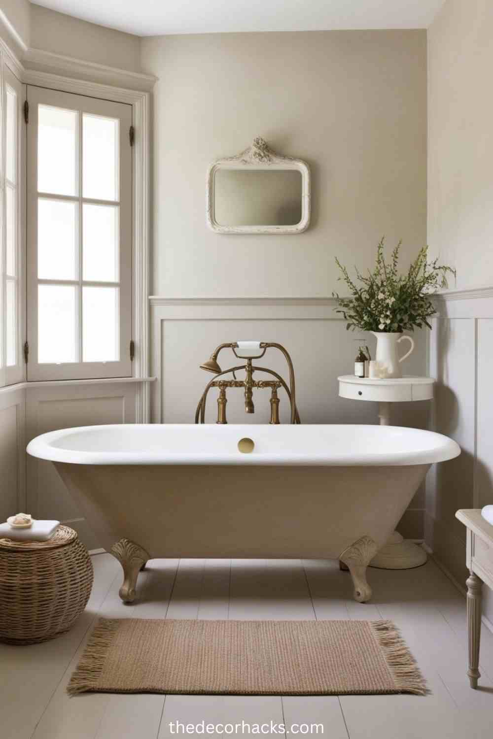 French Farmhouse Bathroom Decor Ideas Incorporate Vintage Freestanding Tubs