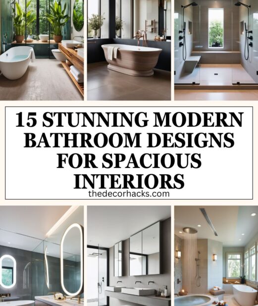 15 Stunning Modern Bathroom Designs for Spacious Interiors