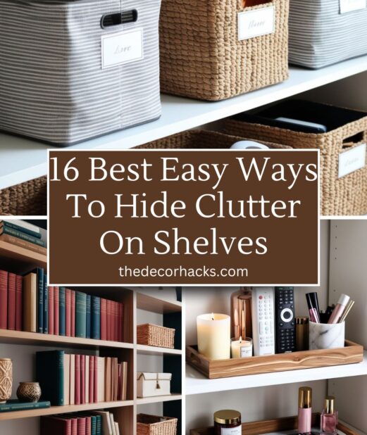 16 Best Easy Ways To Hide Clutter On Shelves