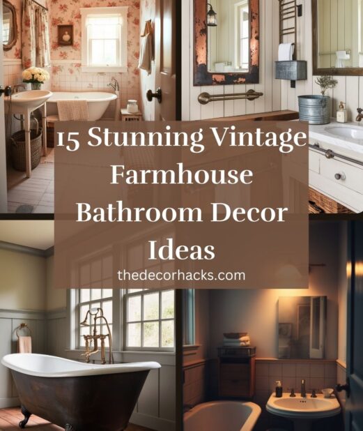 15 Stunning Vintage Farmhouse Bathroom Decor Ideas