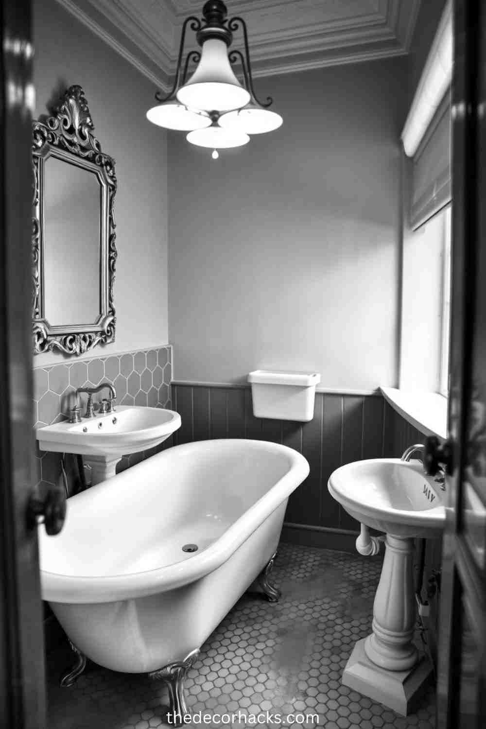 Vintage-Inspired Black and White Decor