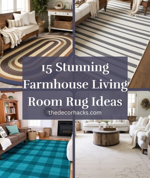 15 Stunning Farmhouse Living Room Rug​ Ideas