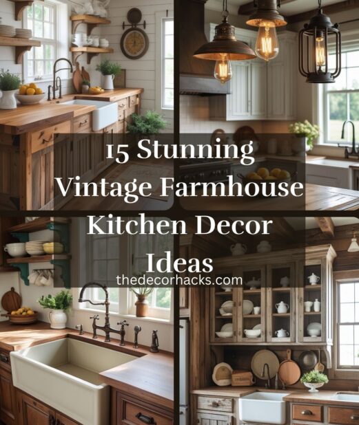 15 Stunning Vintage Farmhouse Kitchen Decor Ideas