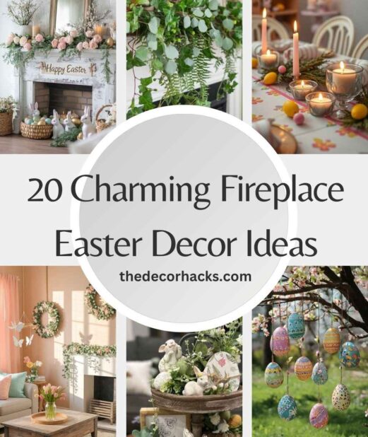 20 Charming Fireplace Easter Decor Ideas